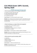 CLG 0010 Exam 100&percnt; Scored&lowbar; Spring 2026