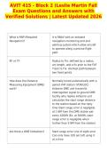 AVIT 415 - Block 2 &lpar;Leslie Martin Fall&NewLine;Exam Questions and Answers with&NewLine;Verified Solutions &vert; Latest Updated 2026