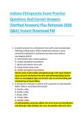 Indiana Chiropractic Exam Practice &NewLine;Questions And Correct Answers &NewLine;&lpar;Verified Answers&rpar; Plus Rationale 2026 &NewLine;Q&A&vert; Instant Download Pdf  