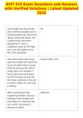 AVIT 415 Exam Questions and Answers&NewLine;with Verified Solutions &vert; Latest Updated&NewLine;2026