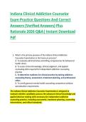 Indiana Clinical Addiction Counselor &NewLine;Exam Practice Questions And Correct &NewLine;Answers &lpar;Verified Answers&rpar; Plus &NewLine;Rationale 2026 Q&A&vert; Instant Download &NewLine;Pdf 
