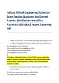Indiana Clinical Engineering Technician &NewLine;Exam Practice Questions And Correct &NewLine;Answers &lpar;Verified Answers&rpar; Plus &NewLine;Rationale 2026 Q&A&vert; Instant Download &NewLine;Pdf  