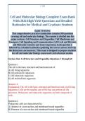 Cell and Molecular Biology Complete Exam Bank &NewLine;With 2026 High Yield Questions and Detailed &NewLine;Rationales for Medical and Graduate Students