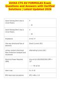 AVIXA CTS AV FORMULAS Exam&NewLine;Questions and Answers with Verified&NewLine;Solutions &vert; Latest Updated 2026