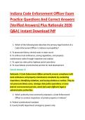 Indiana Code Enforcement Officer Exam &NewLine;Practice Questions And Correct Answers &NewLine;&lpar;Verified Answers&rpar; Plus Rationale 2026 &NewLine;Q&A&vert; Instant Download Pdf  