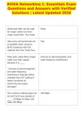 AVIXA Networking 1&colon; Essentials Exam&NewLine;Questions and Answers with Verified&NewLine;Solutions &vert; Latest Updated 2026