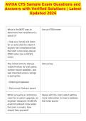 AVIXA CTS Sample Exam Questions and&NewLine;Answers with Verified Solutions &vert; Latest&NewLine;Updated 2026&NewLine;