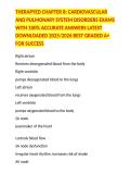 THERAPYED CHAPTER 8&colon; CARDIOVASCULAR AND PULMONARY SYSTEM DISORDERS EXAMS WITH 100&percnt; ACCURATE ANSWERS LATEST DOWNLOADED 2025&sol;2026 BEST GRADED A&plus; FOR SUCCESS