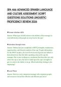 SPA 466 ADVANCED SPANISH LANGUAGE&NewLine;AND CULTURE ASSESSMENT SCRIPT&NewLine;QUESTIONS SOLUTIONS LINGUISTIC&NewLine;PROFICIENCY REVIEW 2026