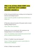 SPEA V 186 ACTUAL EXAM SCRIPT 2026&NewLine;FULL QUESTIONS WITH CORRECT&NewLine;ANSWERS GRADED A&plus;