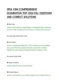 SPEA V184 COMPREHENSIVE&NewLine;EXAMINATION TEST 2026 FULL QUESTIONS&NewLine;AND CORRECT SOLUTIONS