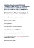 NURSING CARE&comma; HIGH RISK NEWBORN&NewLine;CONGENITAL CONDITIONS LATEST EXAM 2026&NewLine;ALL QUESTIONS AND CORRECT ANSWERS&NewLine;WITH EXPLANATION ALREADY GRADED A&plus;&period;