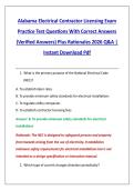 Alabama Electrical Contractor Licensing Exam &NewLine;Practice Test Questions With Correct Answers &NewLine;&lpar;Verified Answers&rpar; Plus Rationales 2026 Q&A &vert; &NewLine;Instant Download Pdf 