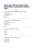 MACS 609 CERTIFICATION EXAM QUESTIONS & ANSWERS CORRECT 100&percnt;