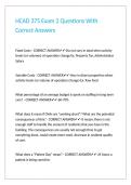 HCAD 375 Exam 2 Questions With Correct Answers