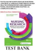 Updated&sol;Latest Nursing Research Methods and Critical Appraisal for Evidence Based Practice 9th Edition by Geri LoBiondo Wood and Judith Haber 2025&ndash;2026 Comprehensive Test Bank Questions and Answers for Nursing Research Evidence Based Practice Critical App
