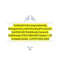 Updated&sol;Latest Nursing Leadership Management and Professional Practice for the LPN&sol;LVN 7th Edition by Tamara R Dahlkemper 2025&ndash;2026 Comprehensive Test Bank Questions and Answers for Nursing Leadership Delegation Communication Professional Practice Care Ma