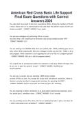 American Red Cross Basic Life Support Final Exam Questions with Correct Answers 2026