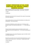 HAZMAT OPERATIONS ACTUAL EXAM QUESTIONS AND VERIFIED CORRECT ANSWERS 2026&sol;2027