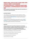 NR507 FINAL EXAM STUDY GUIDE 2026&ndash;2027 &vert; NR 507 WEEK 5&ndash;8 ADVANCED PATHOPHYSIOLOGY &vert; VERIFIED QUESTIONS & ANSWERS &vert; COMPREHENSIVE EXAM PREP PDF