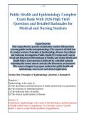 Public Health and Epidemiology Complete &NewLine;Exam Bank With 2026 High Yield &NewLine;Questions and Detailed Rationales for &NewLine;Medical and Nursing Students