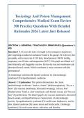  Toxicology And Poison Management &NewLine;Comprehensive Medical Exam Review&NewLine;300 Practice Questions With Detailed &NewLine;Rationales 2026 Latest Just Released