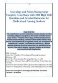 Toxicology and Poison Management &NewLine;Complete Exam Bank With 2026 High Yield &NewLine;Questions and Detailed Rationales for &NewLine;Medical and Nursing Students