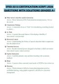 SPED 5313 CERTIFICATION SCRIPT 2026&NewLine;QUESTIONS WITH SOLUTIONS GRADED A&plus;