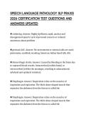 SPEECH LANGUAGE PATHOLOGY SLP PRAXIS&NewLine;2026 CERTIFICATION TEST QUESTIONS AND&NewLine;ANSWERS UPDATED&NewLine;