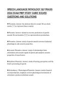 SPEECH LANGUAGE PATHOLOGY SLP PRAXIS&NewLine;2026 EXAM PREP STUDY GUIDE SOLVED&NewLine;QUESTIONS AND SOLUTIONS