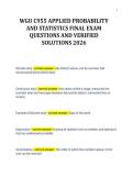 WGU C955 APPLIED PROBABILITY&NewLine;AND STATISTICS FINAL EXAM&NewLine;QUESTIONS AND VERIFIED&NewLine;SOLUTIONS 2026