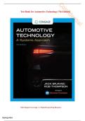Test Bank &ndash; Automotive Technology &lpar;7th Edition&rpar;&NewLine;Complete Coverage &vert; Exam-Ready &vert; Rated A&plus;