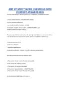 AMT MT STUDY GUIDE QUESTIONS WITH CORRECT ANSWERS 2026