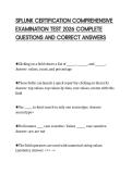 SPLUNK CERTIFICATION COMPREHENSIVE&NewLine;EXAMINATION TEST 2026 COMPLETE&NewLine;QUESTIONS AND CORRECT ANSWERS&NewLine;