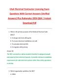 Utah Electrical Contractor Licensing Exam &NewLine;Questions With Correct Answers &lpar;Verified &NewLine;Answers&rpar; Plus Rationales 2026 Q&A &vert; Instant &NewLine;Download Pdf 