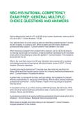 NBC-HIS NATIONAL COMPETENCY EXAM PREP&colon; GENERAL MULTIPLE&NewLine;CHOICE QUESTIONS AND ANSWERS &NewLine;