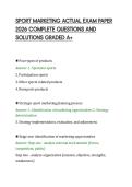 SPORT MARKETING ACTUAL EXAM PAPER&NewLine;2026 COMPLETE QUESTIONS AND&NewLine;SOLUTIONS GRADED A&plus;&NewLine;