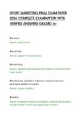 SPORT MARKETING FINAL EXAM PAPER&NewLine;2026 COMPLETE EXAMINATION WITH&NewLine;VERIFIED ANSWERS GRADED A&plus;&NewLine;