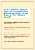 NR 547 PMHNP Exam Questions &NewLine;Merged With Correct Verified And &NewLine;Well Analyzed Solutions &vert; Already &NewLine;Graded A&plus; &vert; 2026-2027 Latest &NewLine;Update&excl;&excl;&excl;