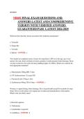 NR 602 Primary Care of the Childbearing and Childrearing Family &ndash; NR 602 &ndash; Chamberlain University &ndash; Final Exam Questions and Verified Answers&NewLine;