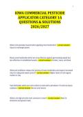 IOWA COMMERCIAL PESTICIDE&NewLine;APPLICATOR CATEGORY 1A&NewLine;QUESTIONS & SOLUTIONS&NewLine;2026&sol;2027