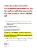 Indiana Evansville Fire Protection &NewLine;Contractor Exam Practice Questions And &NewLine;Correct Answers &lpar;Verified Answers&rpar; Plus &NewLine;Rationale 2026 Q&A&vert; Instant Download &NewLine;Pdf 