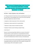  NR507 Advanced Pathophysiology Guide Final Exam Weeks 1-8 Actual Exam 2026&sol;2027 &vert; Complete Exam-Style Questions with Detailed Rationales &vert; Pass Guaranteed &ndash; A&plus; Graded