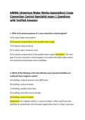 AWWA &lpar;American Water Works Association&rpar; Cross Connection Control Specialist exam 1 Questions with Verified Answers