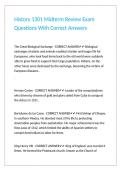 History 1301 Midterm Review Exam Questions With Correct Answers&period;