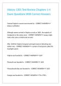 History 1301 Test Review Chapters 1-4 Exam Questions With Correct Answers