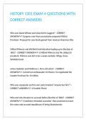 HISTORY 1301 EXAM 4 QUESTIONS WITH CORRECT ANSWERS&period;