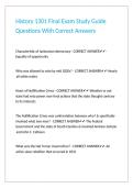 History 1301 Final Exam Study Guide Questions With Correct Answers&period;