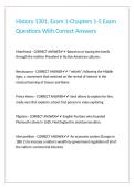 History 1301&comma; Exam 1-Chapters 1-5 Exam Questions With Correct Answers