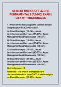 2026-2027 NEWEST MICROSOFT AZURE&NewLine;FUNDAMENTALS &lpar;AZ-900&rpar; EXAM &vert;&NewLine;Q&A WITH RATIONALES